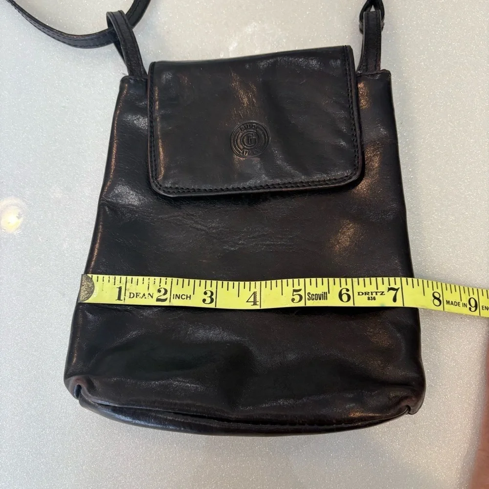 Vintage Giudi Italian Leather Crossbody Bag Chocolate Brown